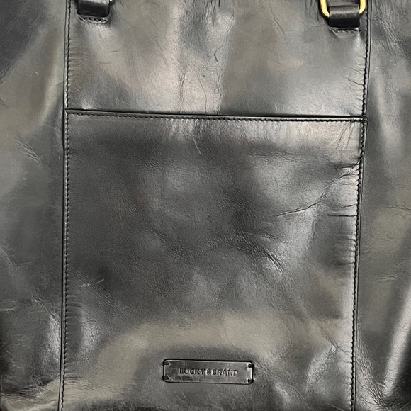 Lucky Brand Black Studded Tote with Braided Detail - Picture 6 of 12